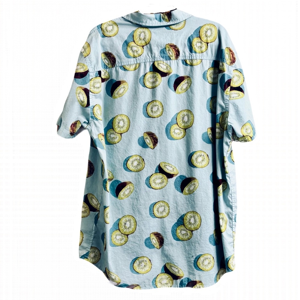 Urban Pipeline Light Blue Kiwi Print Men's Shirt Size Large - Picture 3 of 7